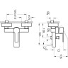 Смеситель для ванны с душем VITRA FLO S A41937EXP